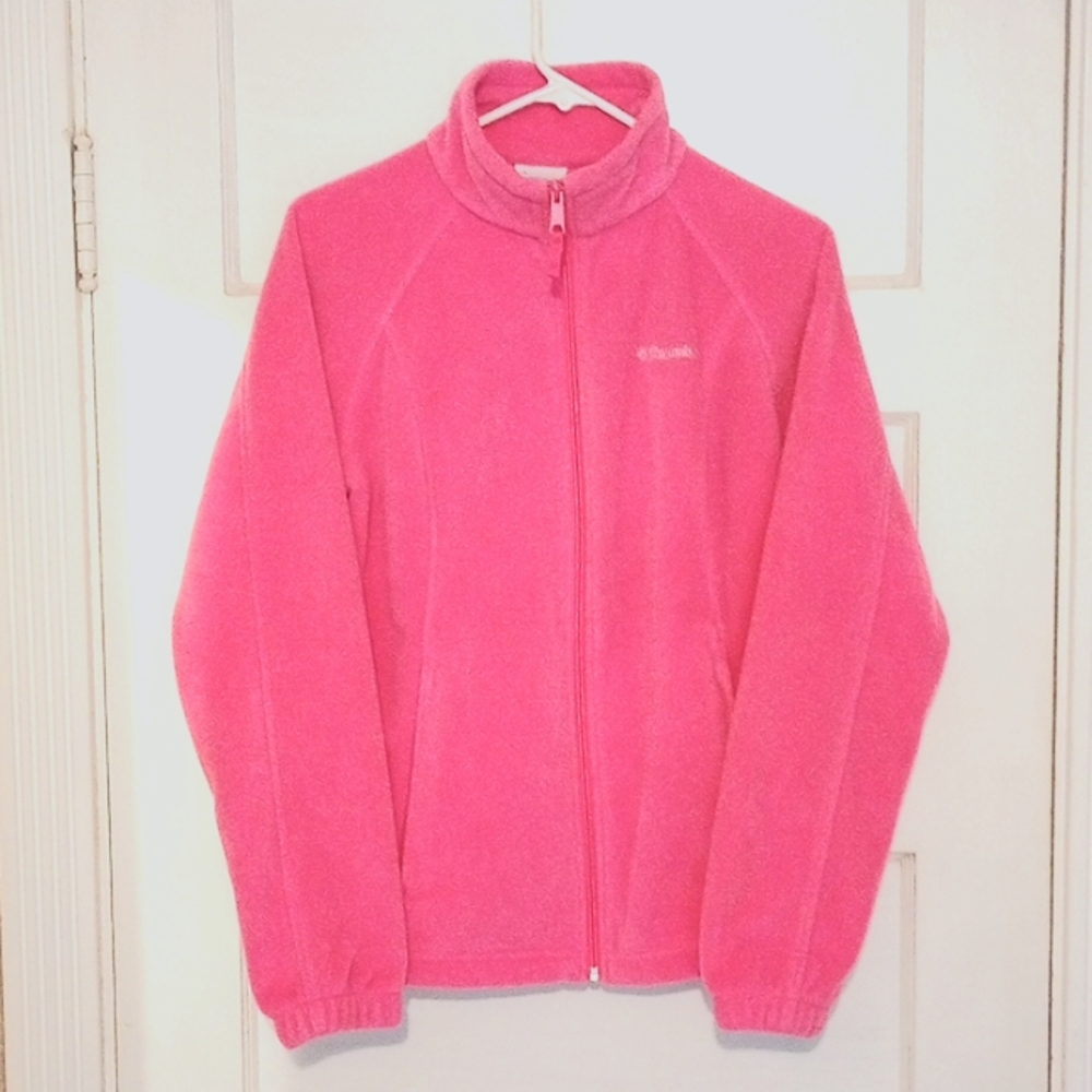 Pink Women's Columbia Full Zip Fleece Medium